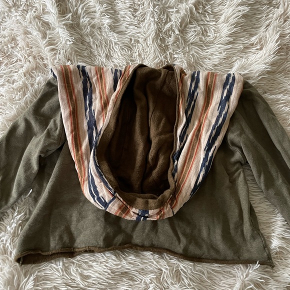 Handmade Hemp and Bamboo fleece Rooted Sprout cropped hoodie size small - Picture 2 of 7